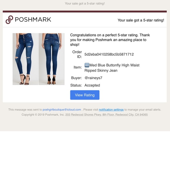 🆕Med Blue Buttonfly High Waist Ripped Skinny Jean - Picture 7 of 10